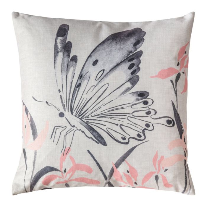Reversible Blush Pink Butterfly Cushion 1