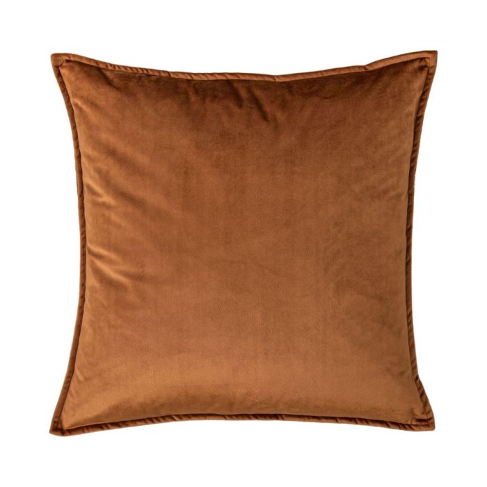High Wycombe Burnt Orange Velvet Cushion 1