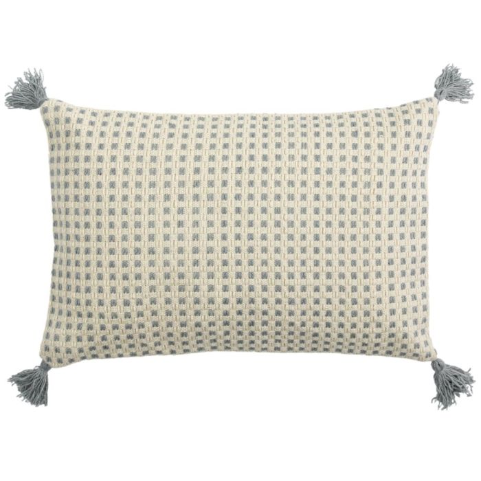 Sky Tassel Cushion in Grey 1