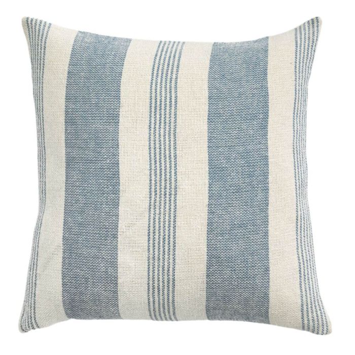 Bay Organic Cotton Blue Stripe Cushion 1