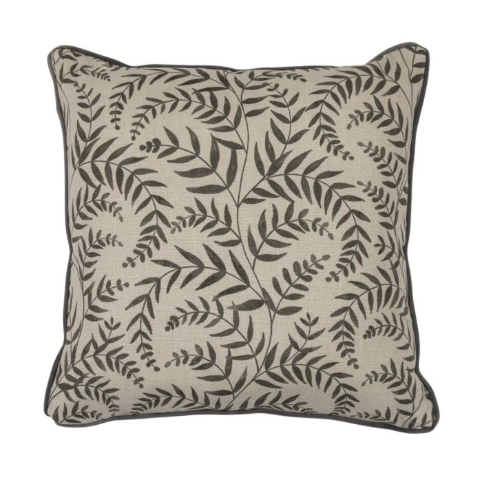 Tropical Leaf Cushion Grey 1