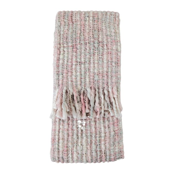 Barnaby Space Dyed Throw in Blush Pink 1