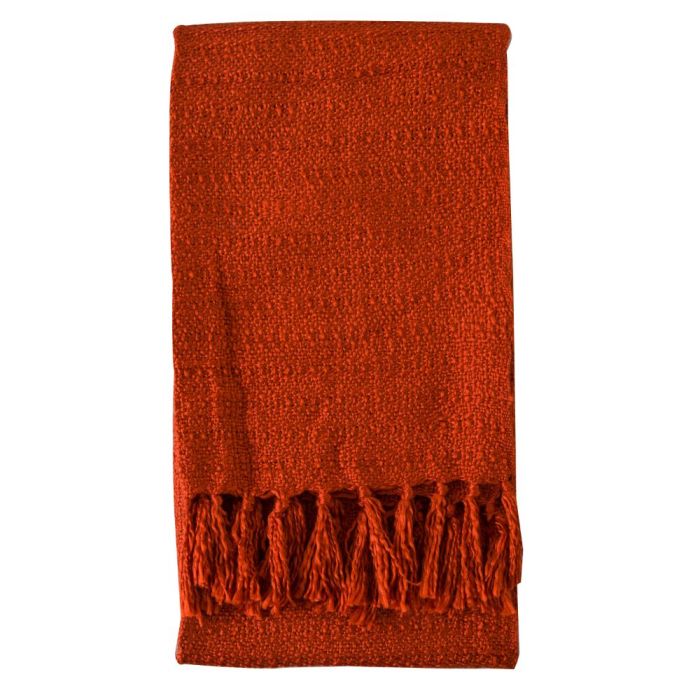 London Acrylic Knitted Throw in Sienna Orange 1