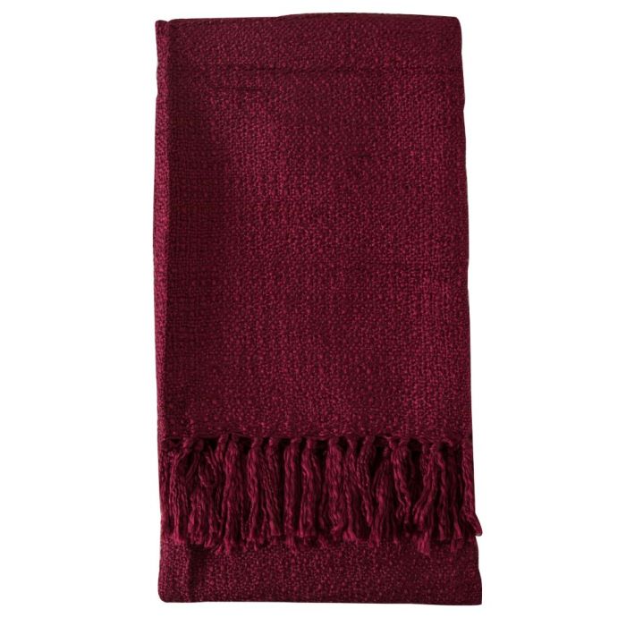 London Acrylic Knitted Throw in Claret Red 1