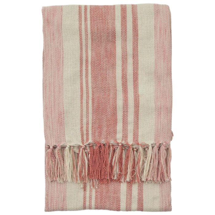 Beach Stripe Outdoor Throw in Coral 1