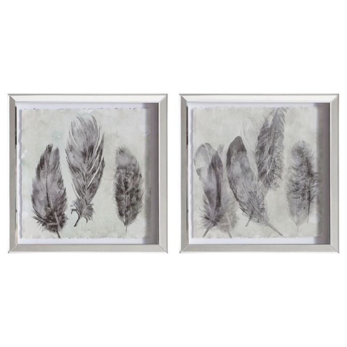 Set of 2 Watercolour Feathers Framed Prints 1