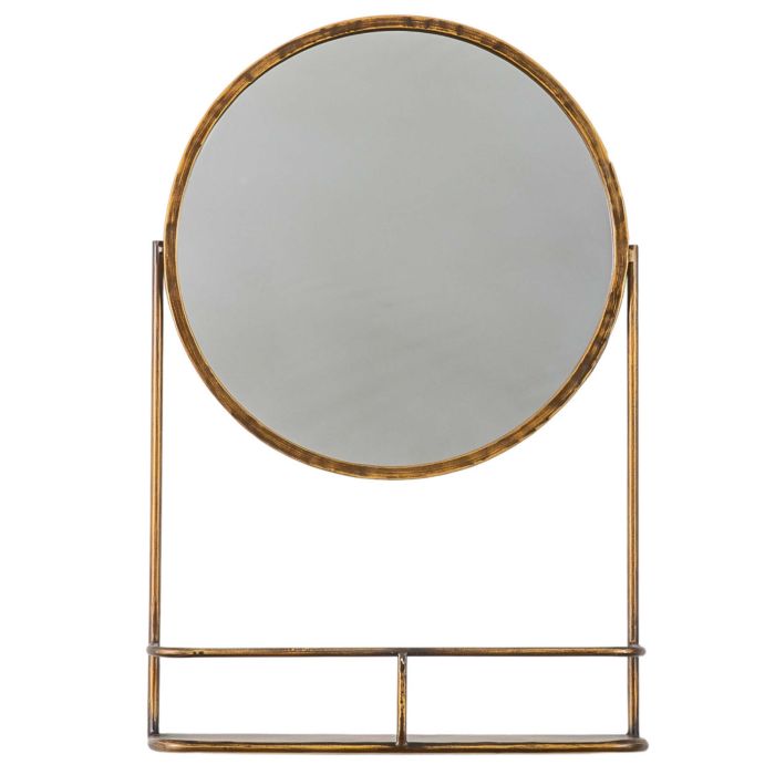 Chamberlayne Metal Mirror with Shelf Bronze 1