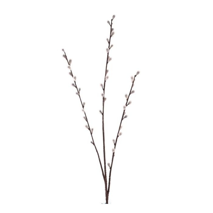 Pavilion Flowers Artificial Pussy Willow Stem White Height 84cm 1