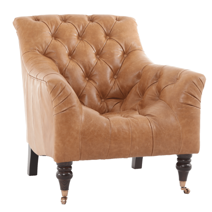 Tetrad Yale Chair in Galveston Tan Leather 1