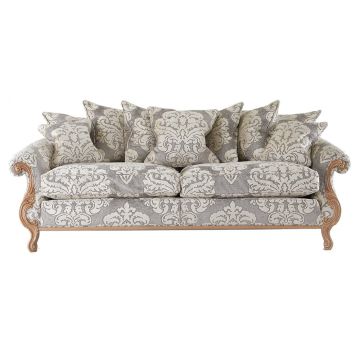 Wolfgang 3 Seater Sofa in Fortuny Damask Ivory