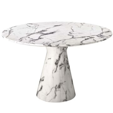 Turner Marble Effect Dining Table - White