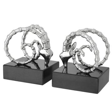 Bookend Ibex Set Of 2 - Nickel Finish