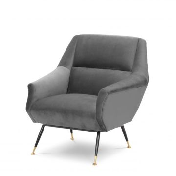 Chair Exile in Grey Velvet