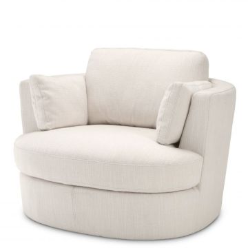 Swivel Chair Clarissa in White