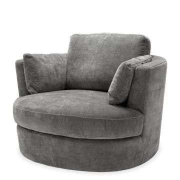 Swivel Chair Clarissa in Grey