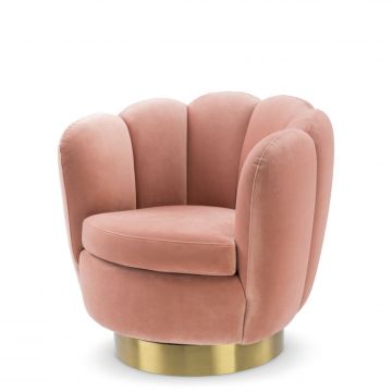 Swivel Chair Mirage in Nude Velvet