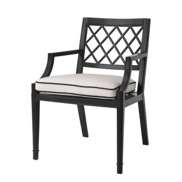Paladium Dining Chair with Arms in Black
