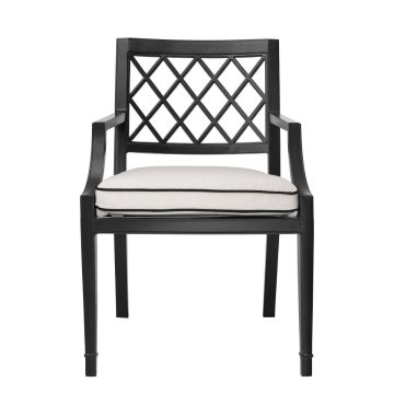 Paladium Dining Chair with Arms in Black