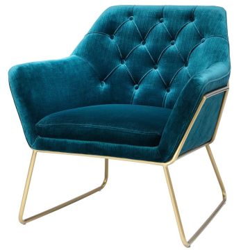 Court Chair in Blue Velvet