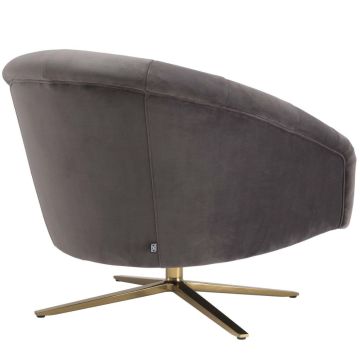 Gardner Grey Velvet Swivel Chair