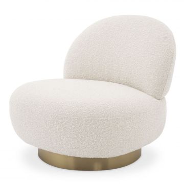 Clement Swivel Chair in Boucle Cream