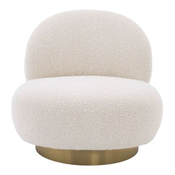 Clement Swivel Chair in Boucle Cream