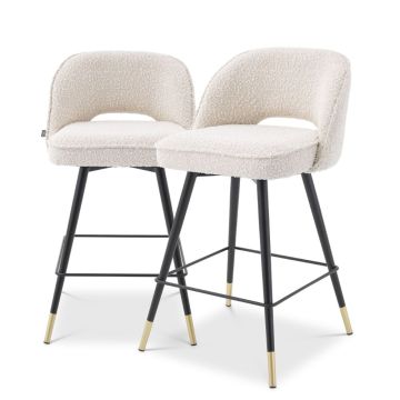 Cliff Counter Stool in Boucle Cream Set of 2