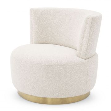 Swivel Chair Alonso in Cream Boucle