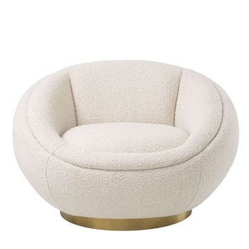 Bollinger Swivel Chair in Boucle Cream
