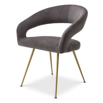 Bravo Dining Chair in Grey Velvet