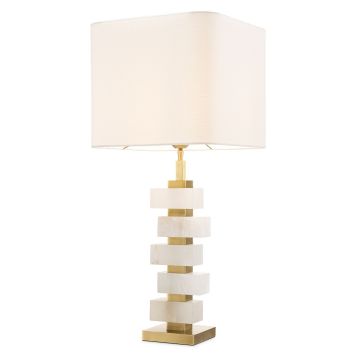 Amber Table Lamp in Alabaster