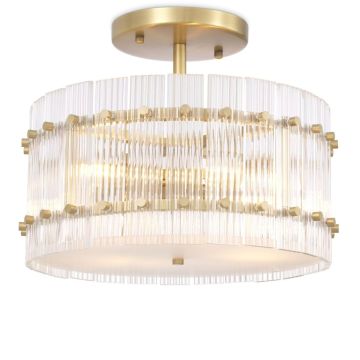 Ruby Round Ceiling Light in Brass