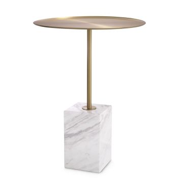Cole Side Table in White Granite