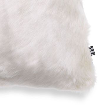 Alaska Square Faux Fur Cushion in White