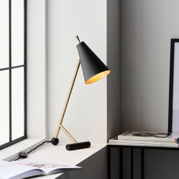 Lennox Black & Brass Desk Lamp