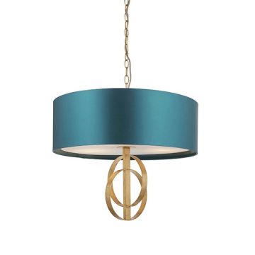 Vermont Gold Pendant Light in Teal