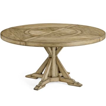Small Round Dining Table Rustic on Bracket Base