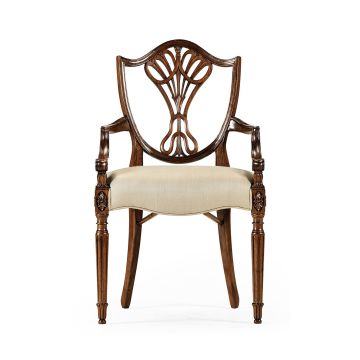 Dining Chair with Arms Sheraton in Mahogany - Mazo