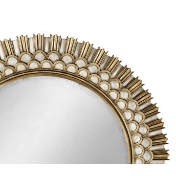 Burst Gilded Round Wall Mirror - Large