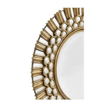 Burst Gilded Round Wall Mirror - Small