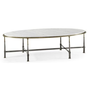 Oval Coffee Table with Carrara Marble