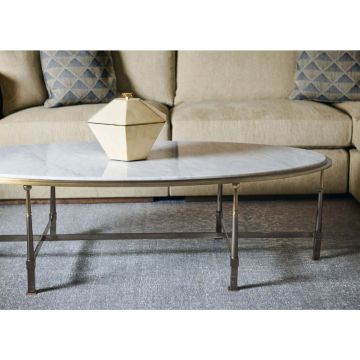 Oval Coffee Table with Calacatta Marble
