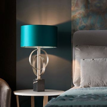 Vermont Silver Table Lamp in Teal