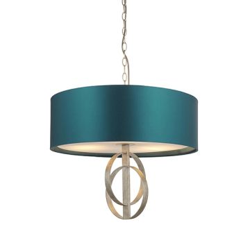 Vermont Silver Pendant Light in Teal