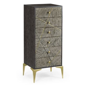 Tall Chest of Drawers Transitional - Dark French Oak