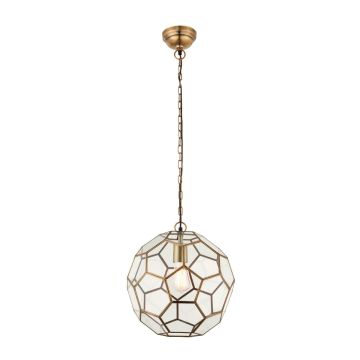 Weybourne Small Pendant Light in Antique Brass