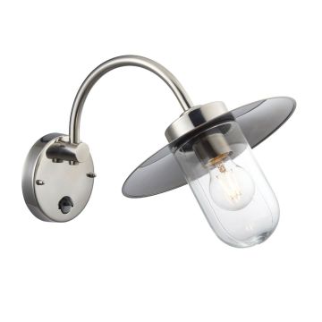Wells Outdoor Wall Light in Polished Steel