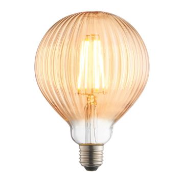 Fluted Filament Globe Bulb Amber