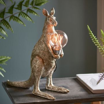 Queensland Kangaroo Table Lamp in Silver