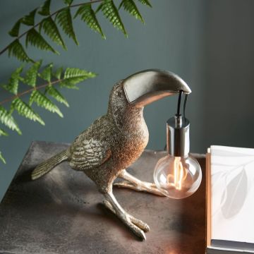 Willow Toucan Table Lamp in Silver